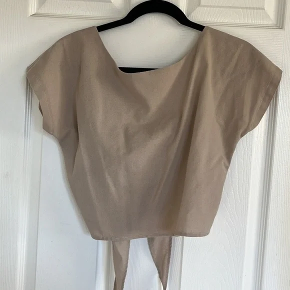 Reversible linen / cotton blend wrap top - Picture 3 of 3